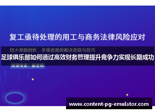 足球俱乐部如何通过高效财务管理提升竞争力实现长期成功